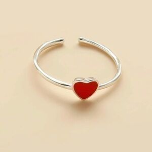 Red Heart Charm Ring
